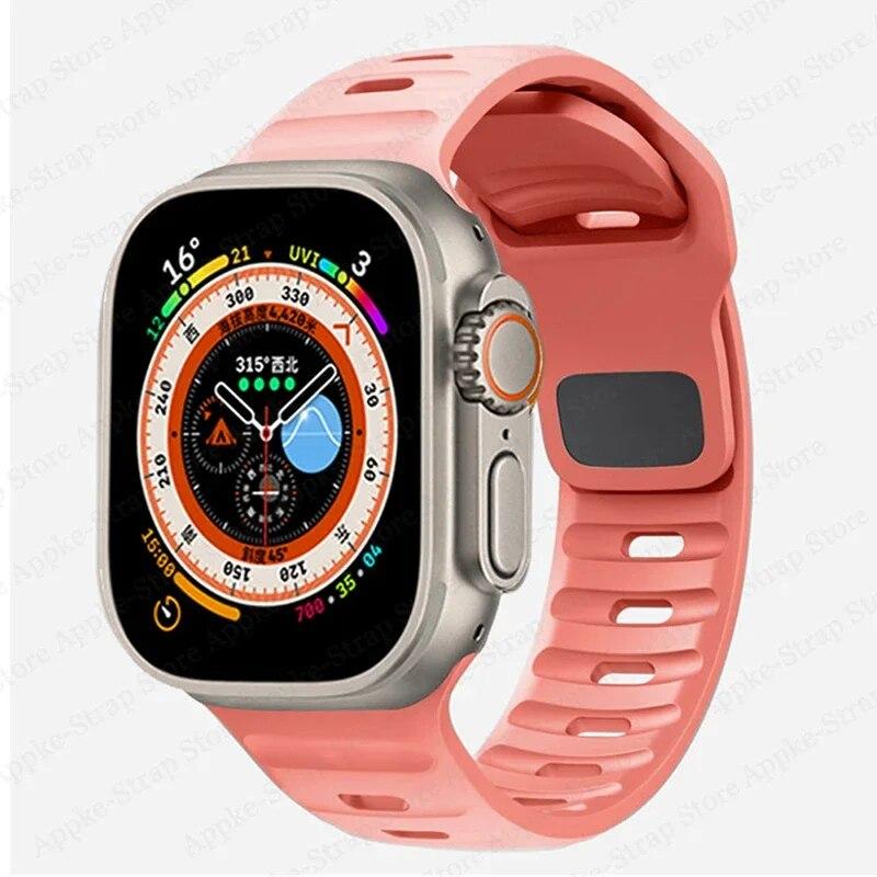 Silikonový řemínek pro Apple Watch Band ultra 2 49mm correa Náramek pro iwatch 9 8 7 6 5 SE 4 3 2 1 44 mm 40 mm 41 mm 45 mm 38 mm 42 mm řemínek k hodinkám