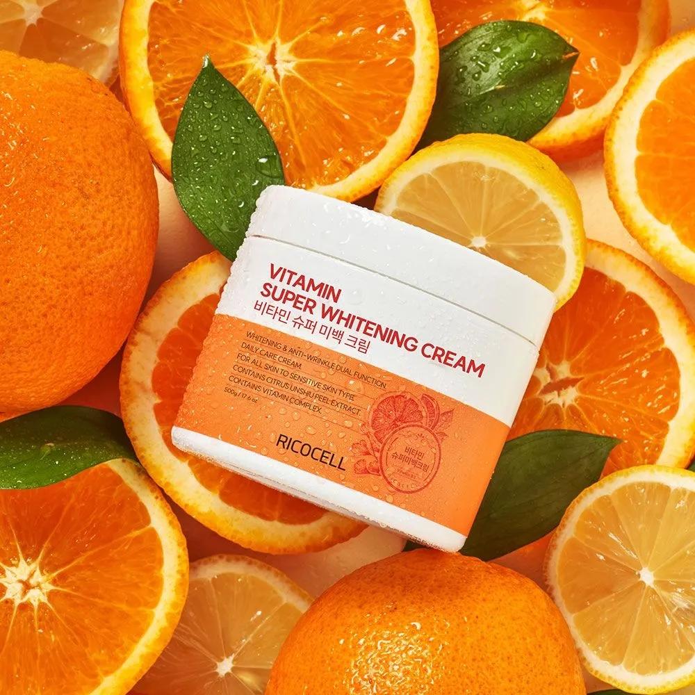 Ricocell 10-Type Vitamin Super Whitening Cream 500g Large Capacity: Skin Pigmentation, Tone-up, Freckles, Wrinkles, Elasticity
