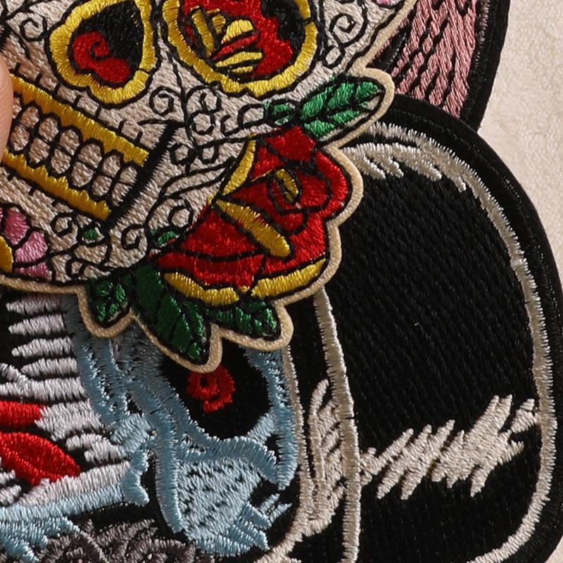 Embroidery label clothing accessories badge badge skull ghost head patch sticker shoe and hat bag accessories cloth sticker