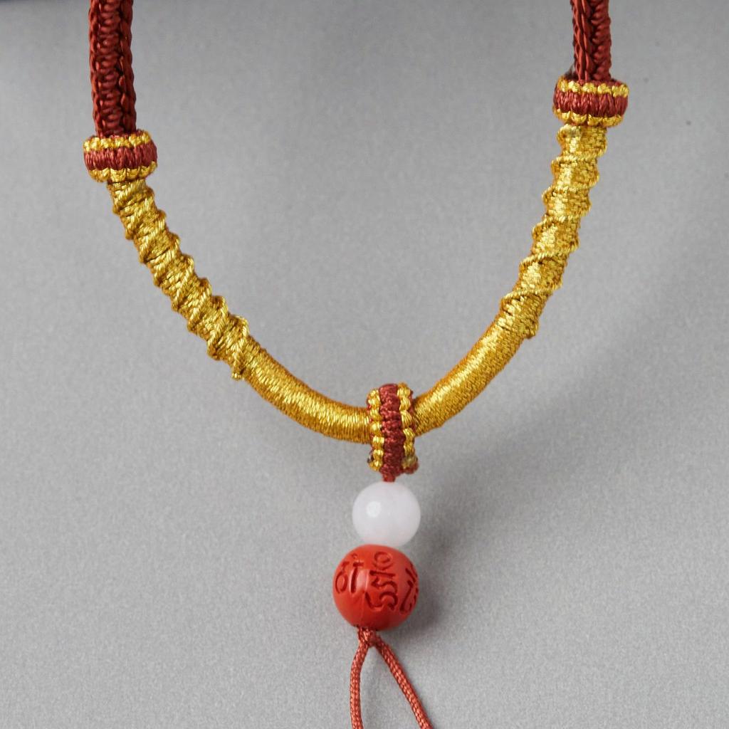 Hand-woven Jade Pendant Lanyard Necklace - Adjustable Unisex Rope