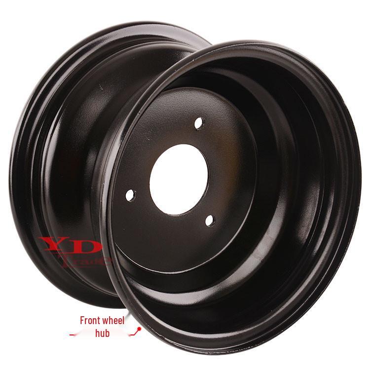 Steel Wheel Hub & Tire Set for ATV, Beach Car - 19x7.00-8 Front Tire, 18x9.5-8 Rear Tire, 3-Hole Wheel Rim