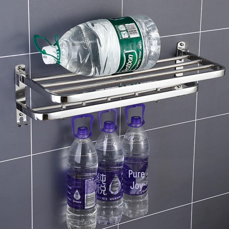 Edelstahl 304 Bohrerfreies Handtuchregal & Badezimmer-Aufbewahrungsregal Organizer