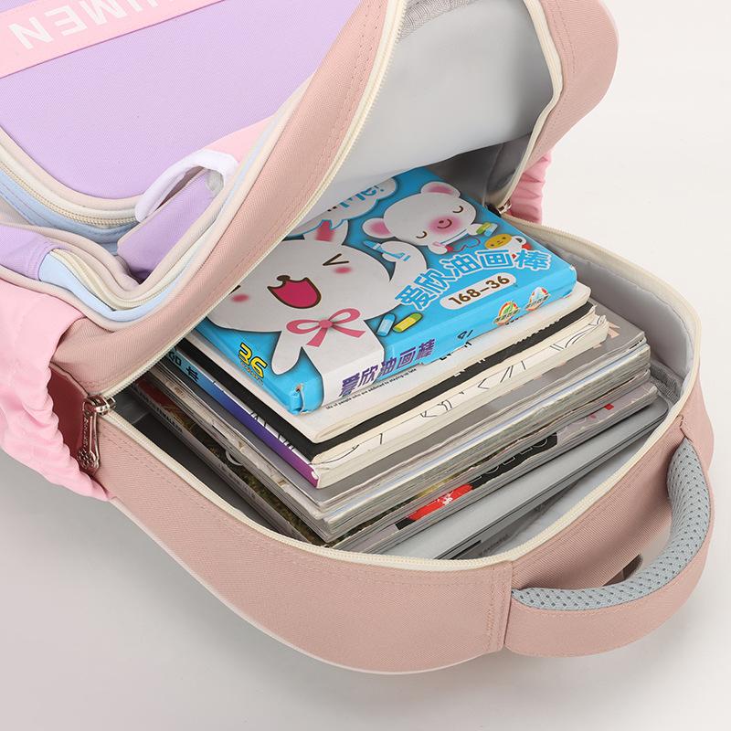 New Fashionable Contrasting Color Backpack, Primary School Bag, Large Capacity Children's Backpack, Men's and Women's School Bag