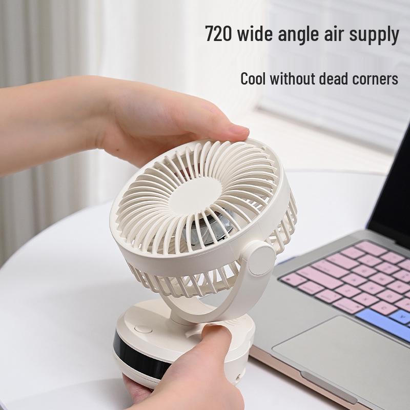 Rechargeable USB Mini Silent Clip Fan for Bedside, Dorm, and Desktop Use.