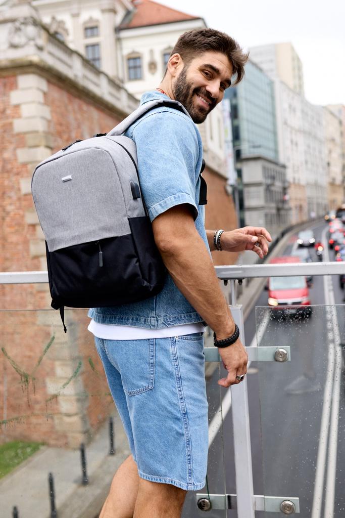 Large men's polyester laptop backpack - Peterson