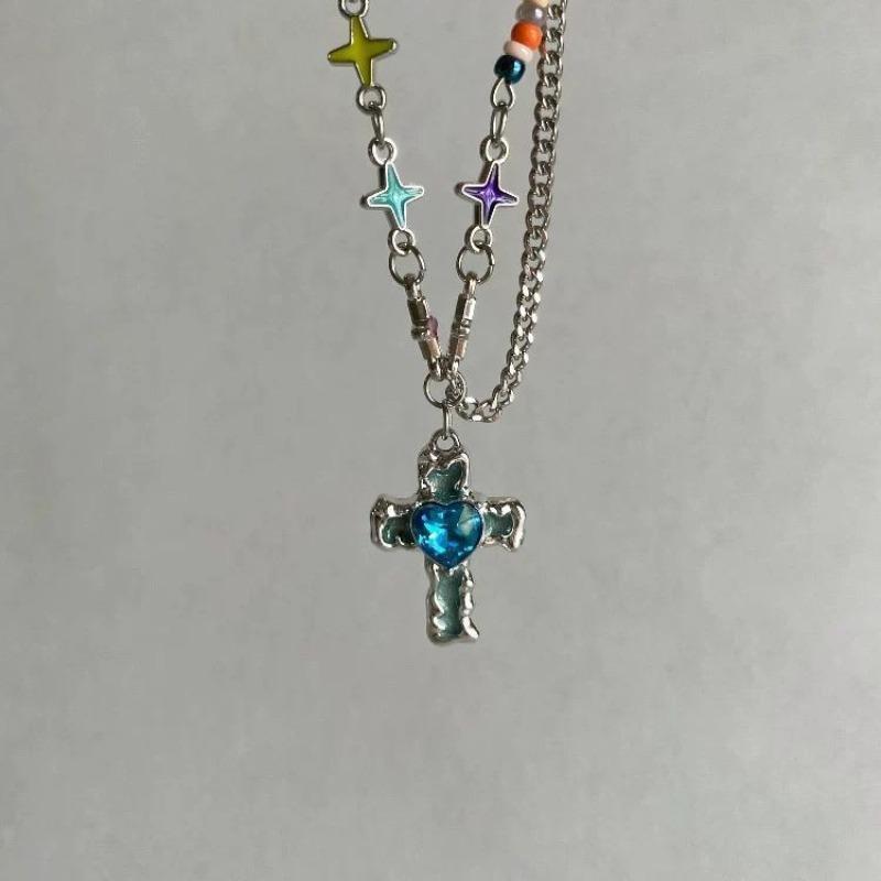 European and American cross-border y2k babes butterfly leather collar punk rock choker collarbone chain necklace foreign trade jewelry