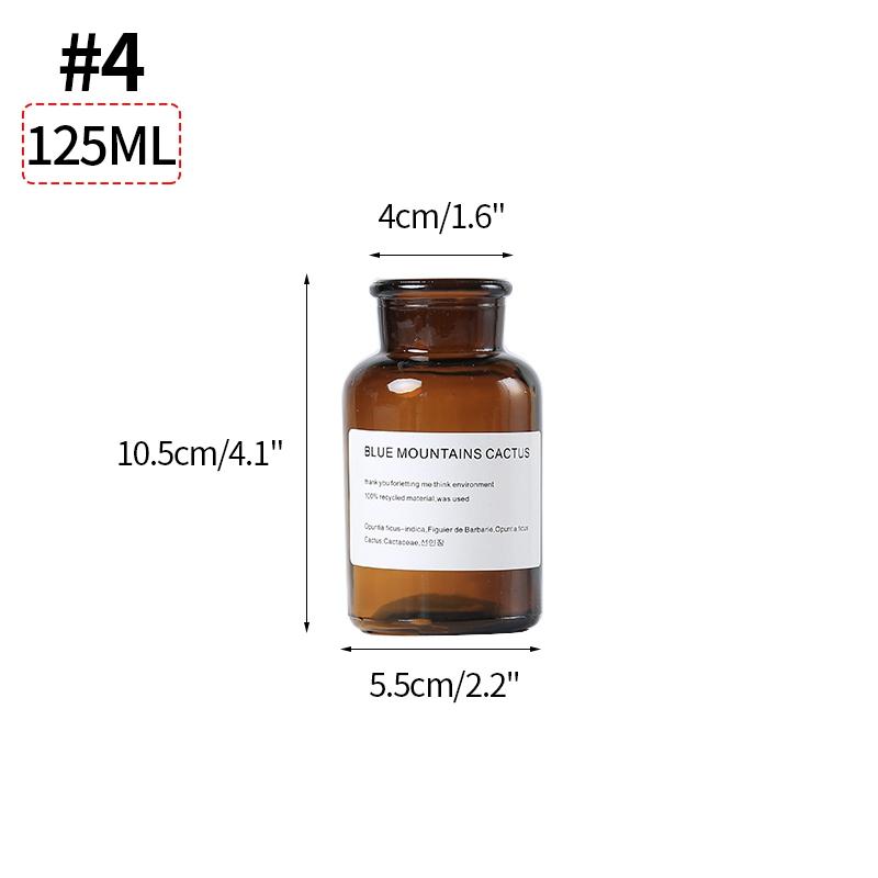 Vaze Bud Sticlă Medicină Nordică Chihlimbar Închis/Vază Sticlă Transparentă Ghiveci Hidroponic Mini Vază de Masă Decor Acasă Birou