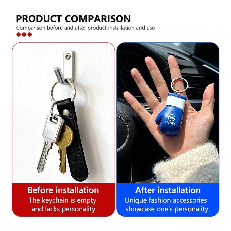 Trendy Boxing Gloves Keychains Gift Car Key Sport Backpack Pendant For Opel Meriva Mokka Grandland Vectra Zafira Vivaro Antara