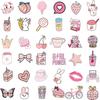 50er-Pack süße rosa Wasserflaschenaufkleber Kawaii ästhetische VSCO-Aufkleber Wasserfeste Vinyl-Aufkleberpackung Geschenk
