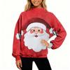 Ladies' Fashionable Christmas Printed Long Sleeved High Neck Sweatshirt Top