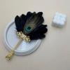 Peacock Feathers Feather Hand Fan Vintage Antique Decorative Craft Fan Handmade High-Quality Dance Fan Dance Performances