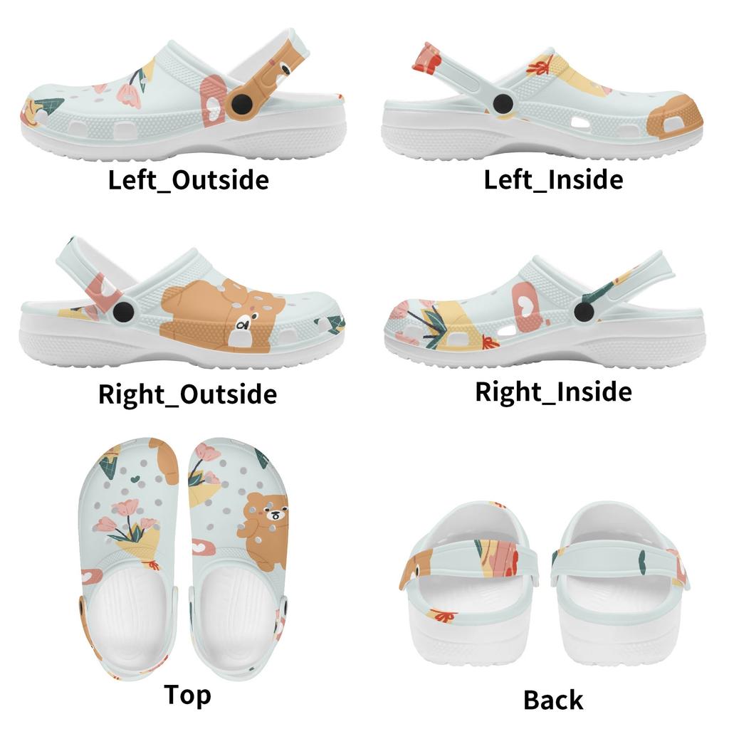 Trendy Printed EVA Clogs Women Men Ventilated Soft Garden Shoes Slip On Beach Pool Bathroom Home Casual Slippers Home Use