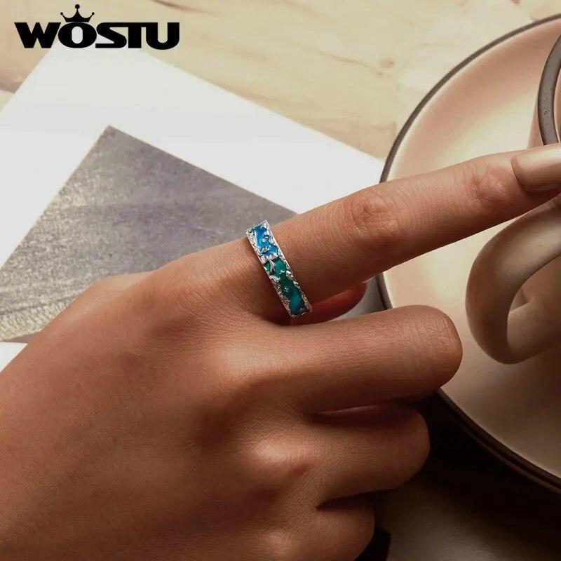 WOSTU Bague ouverte en argent Sterling 925, originale, romantique, Prince et renard, étoiles aurore, ajustable, pour femmes, bijoux cadeau