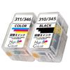 Canon Refill Ink for and 346 by Manufactured In an ISO 9001 Certified Packaged and Inspected In Compatible and (BK/CL) BC310, 345, 311, (4-Color Set)