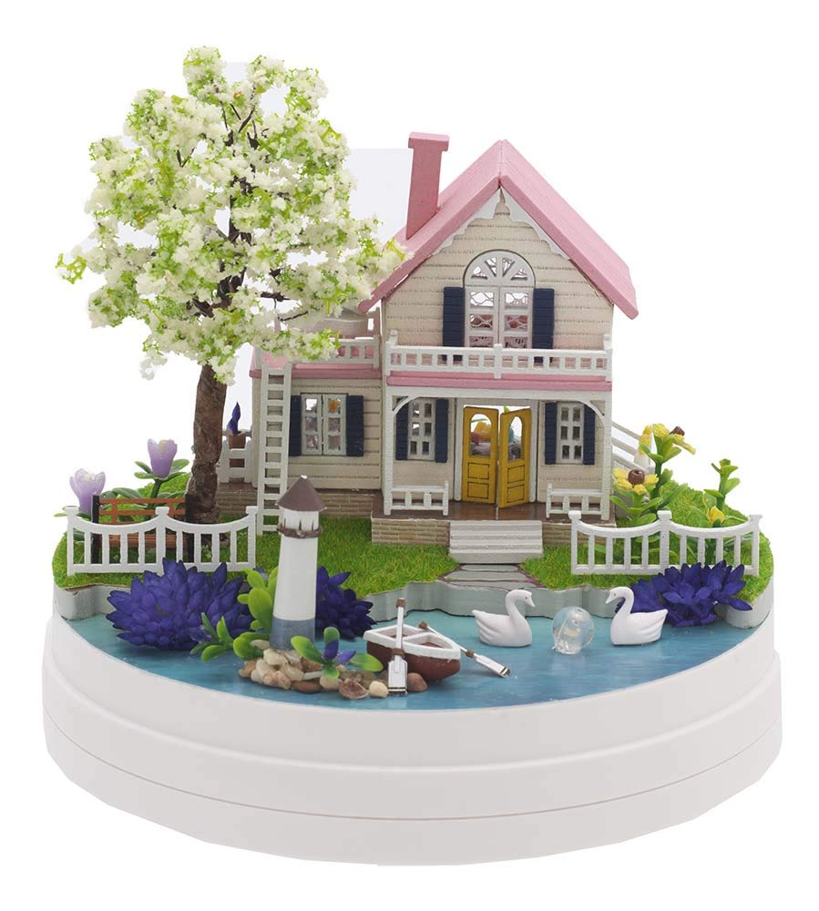 YANOMAN Dollhouse U Waterside Cottage Japanese Instruction Manual Glue Included Miniature 516-22