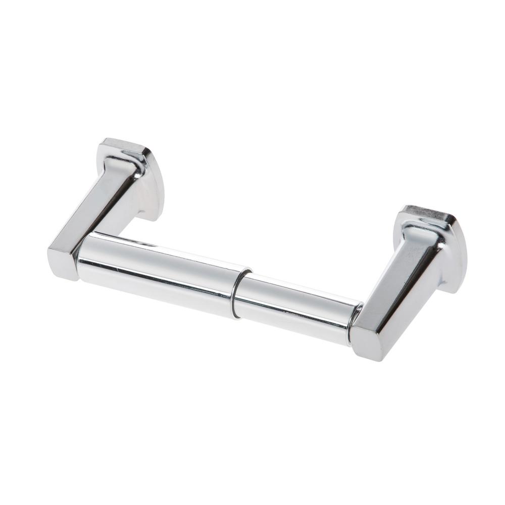 

Wall Mounted Toilet Paper Holder Chrome Finish Zinc Alloy Easy Roll Change Bathroom Accessory Durable Corrosion Resistant Simple United States