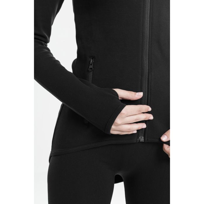 Hoody - Urban Classics - ATHLETIC INTERLOCK - Noir - Manches Longues - Col Capuche