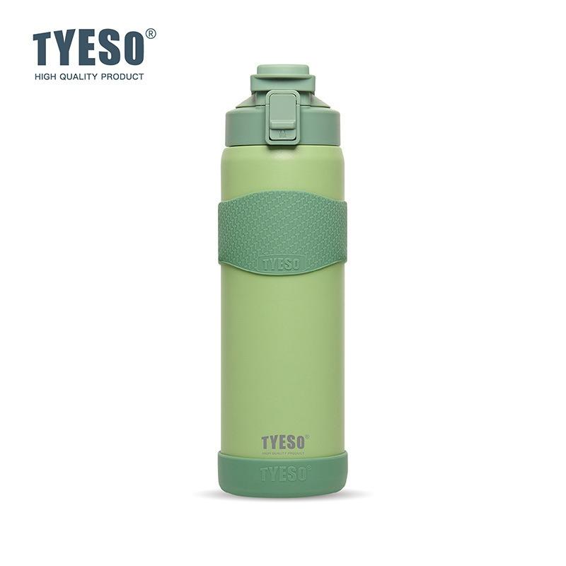 TYESO 750/900ml Thermal Bottle Stainless Steel Vacuum Flasks with Straw Cup Sleeve BPA-Free Insulated Bottles for Sports Cycling