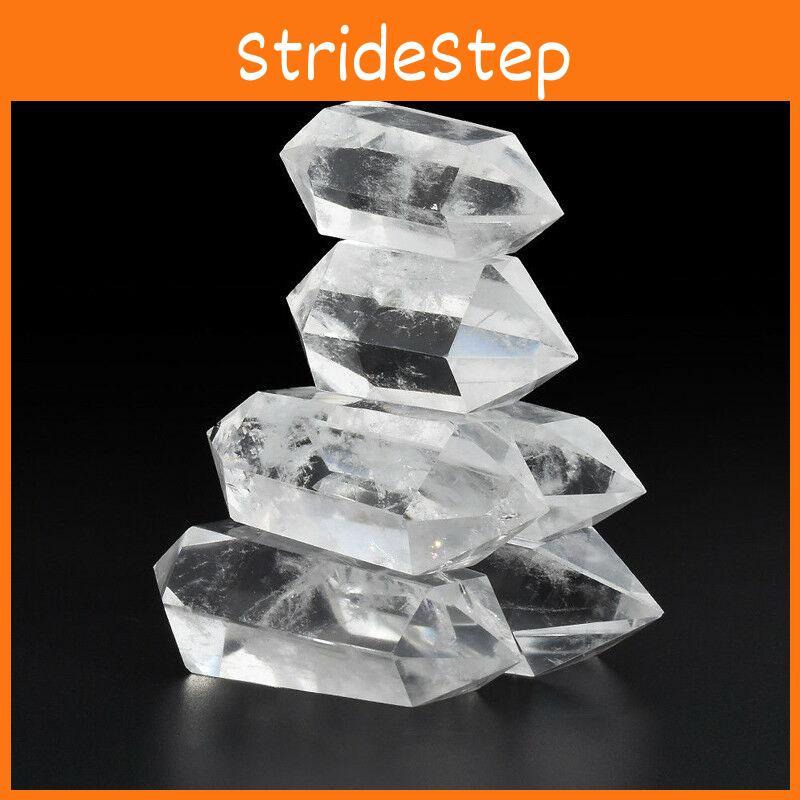 Unique Natural Clear Point Quartz White Crystal Raw Stone Terminated Wand Specimen With Intricate Lines And Patterns