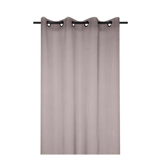 Voilage - Mona - 135 X 260 Cm - 100% Polyester - Couleur Taupe - Œillets Métalliques