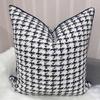 Custom Luxury Hotel Throw Pillow Cushion Cover Velvet Fabric Woven Animal Printing Soft Living Textured Black White Piping