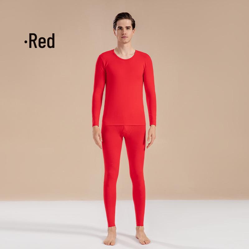 Men's Autumn Pure Cotton Thermal Set: Long Johns & Base Layer Shirt