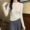 Underlay Knitted Sweater for Women's Autumn and Winter Outfits Slim Fit and Elegant Waistband Sweater Short Top