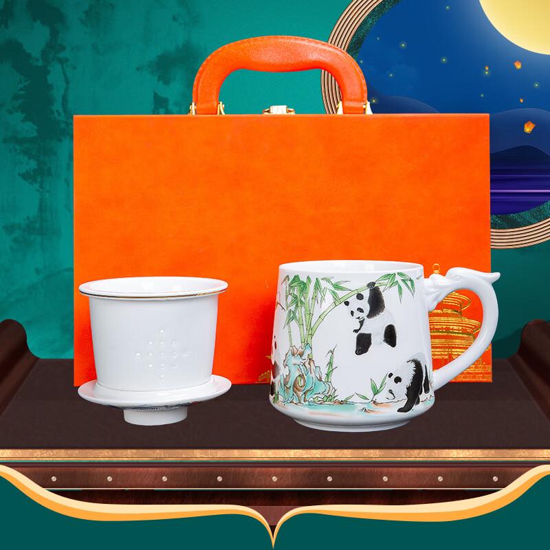 Panda Ceramic Office Mug with Lid