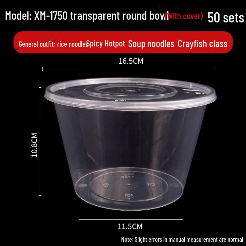 

Disposable Plastic Takeaway Round Bowls with Lids