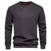 New Arrival Men’s Plain Casual Sweatshirt: Autumn Round-Neck Loose-Fit Trendy Long-Sleeved Plain Sweatshirt