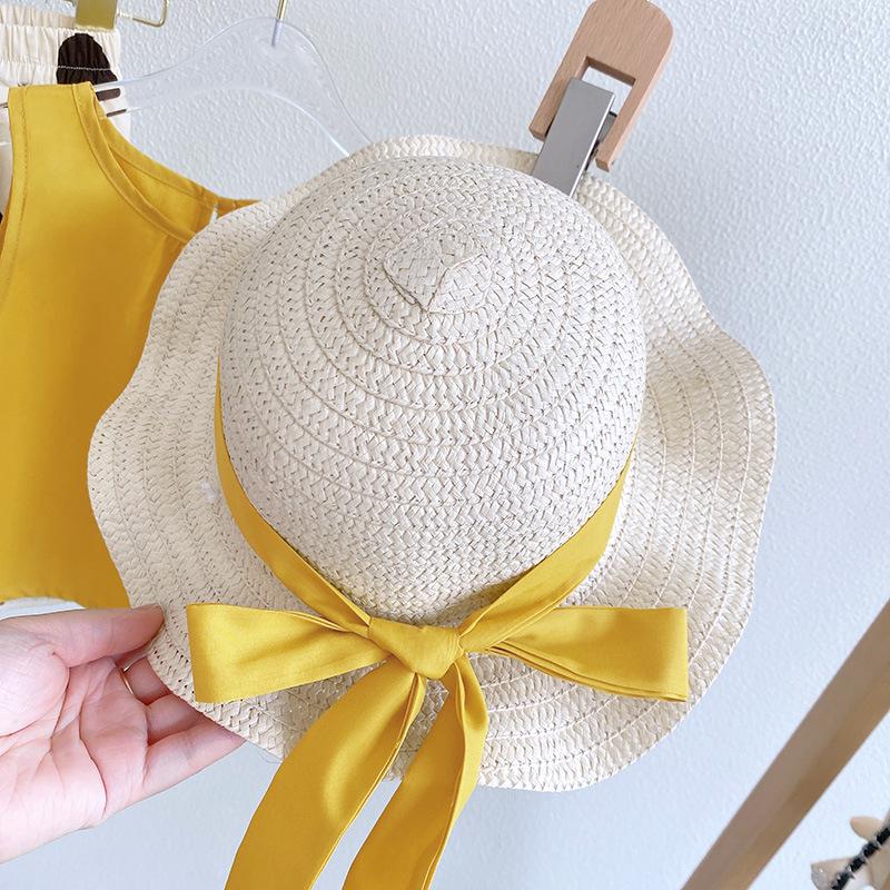 Girls' Summer Fashion Set: Casual Vest, Long Pants, and Hat - RX1911