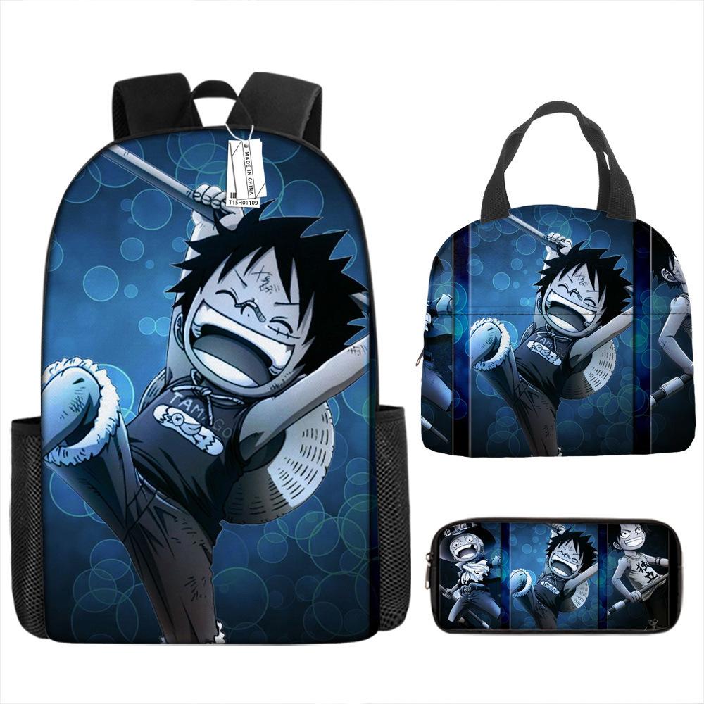 ONE PIECE Luffy One Piece Schoolbag Campus Primary School Students Nautical King Backpack Lightweight Large Capacity Computer Bag