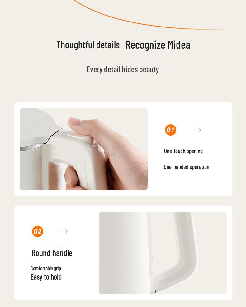 Midea MK-SHE1582 Elektrischer Wasserkocher mit Warmhaltefunktion