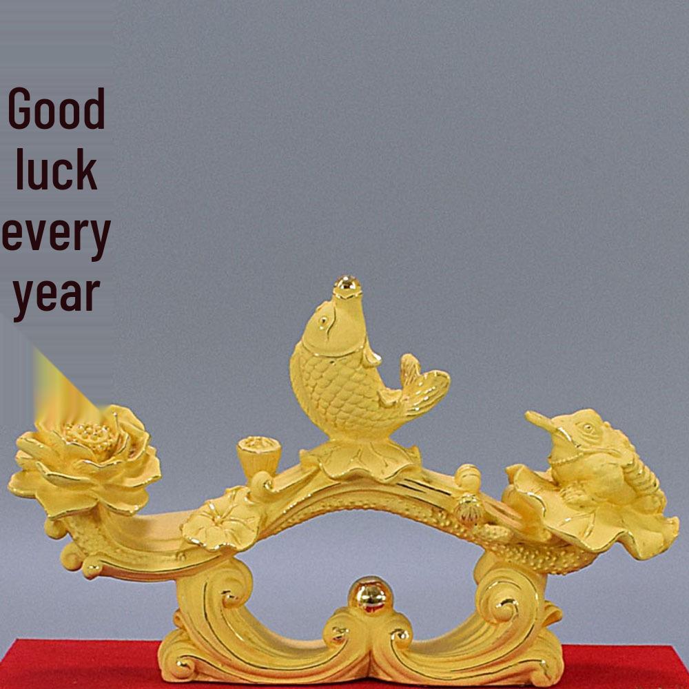 Large Flocked Velvet and Gold Ruyi Ornament - Perfect Gift for Celebrations and Promotions 277
