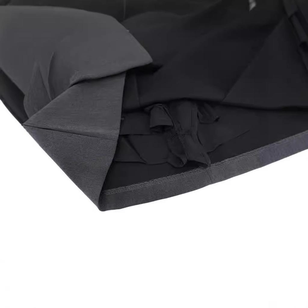 Grey Pleated Skirt for Women Summer Academic-inspired High-waisted Slimming A-line Skirt with Design-driven Tie-bow Detail and Tailored Short Skirt
