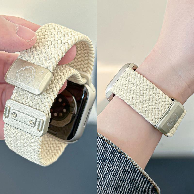 Music bear nylon woven magnetic strap for Apple S11 watch applewatchs1098SE cute wristband