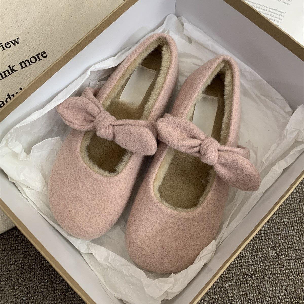 

Милые и симпатичные пушистые туфли Мэри Джейн для женщин на зиму, новые нежные серые туфли, бархатные теплые туфли из хлопка 40