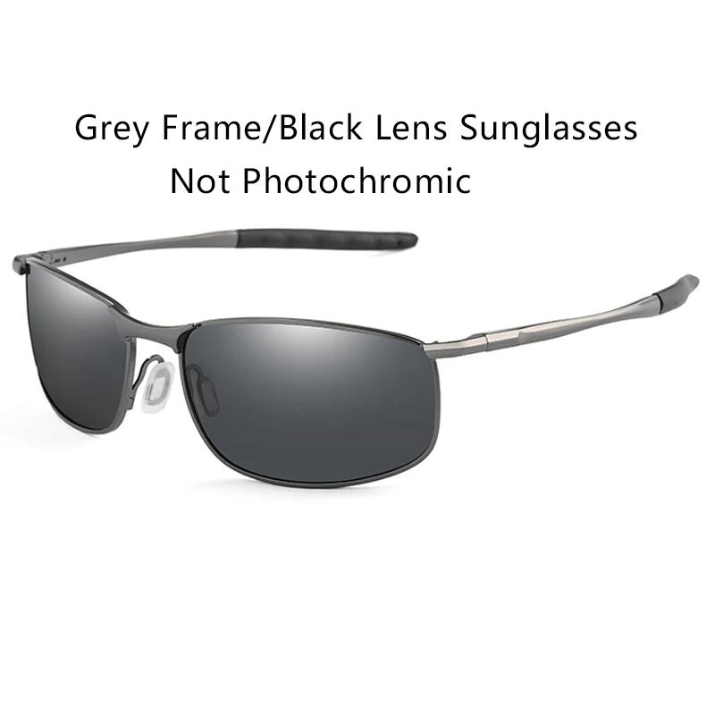 Lunettes de soleil photochromiques polarisées pour hommes Lunettes carrées en métal pour hommes Lunettes de soleil de conduite UV400 Lunettes de cyclisme pour sports de plein air