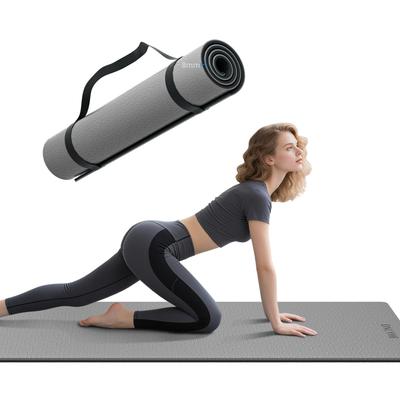Esterilla de Yoga Gruesa Onlyhe (8mm) 180cm*61cm, Adecuado para Yoga, Ropa Informal, Estiramientos, Pilates y Gimnasios en Casa (Marrón Claro + Albaricoque)
