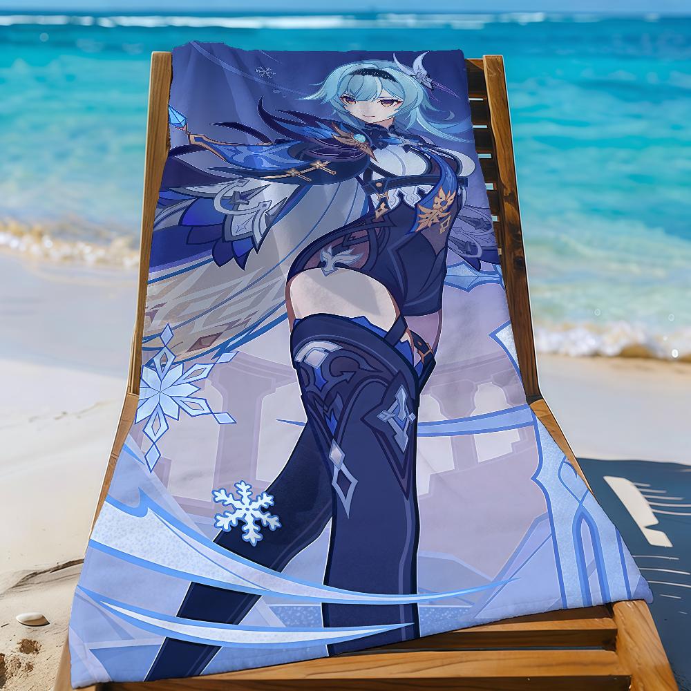 Genshin Impact Eula Towel Sports Quick Dry Travel Camping Gear Sandproof Soft Light Large Beach Towel