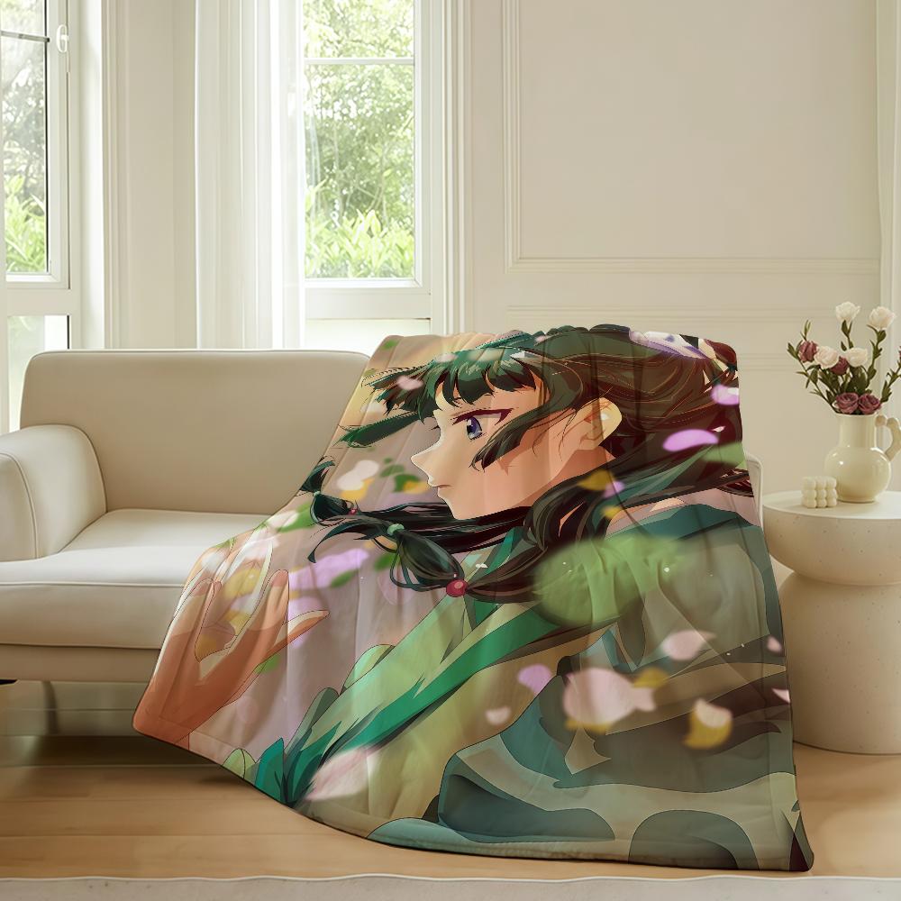 Anime The Apothecary Diaries Blanket For Sofa Office Bed Plane Travel Sleep Read Relax Camping Soft And Warm