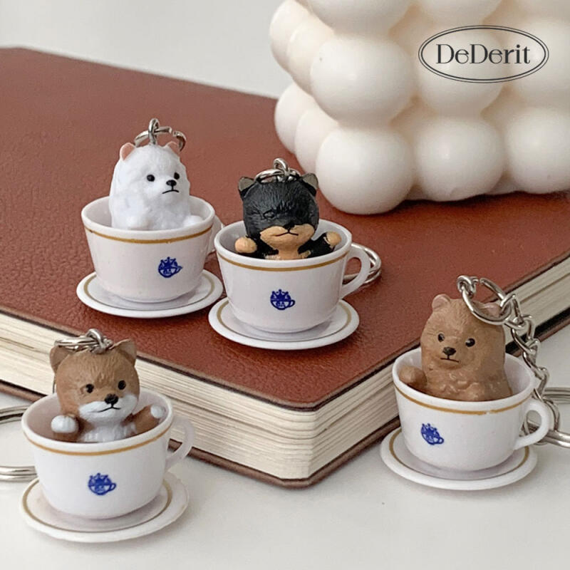 Cute Teacup Mini Puppy AirPod Bag Keychain 04. Teacup Pomeranian Puppy Keychain