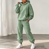 Women's Trendy Color -Lined Casual Two-Piece Set with Long Sleeve Top, Pockets and Cuffed Jogger Pants