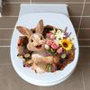 Yousheng Broken Hole Bunny Toilet Sticker Waterproof Self-adhesive PVC Living Room Bathroom Wall Art Egg Flower Rabbit Toilet Seat Lid Decoration