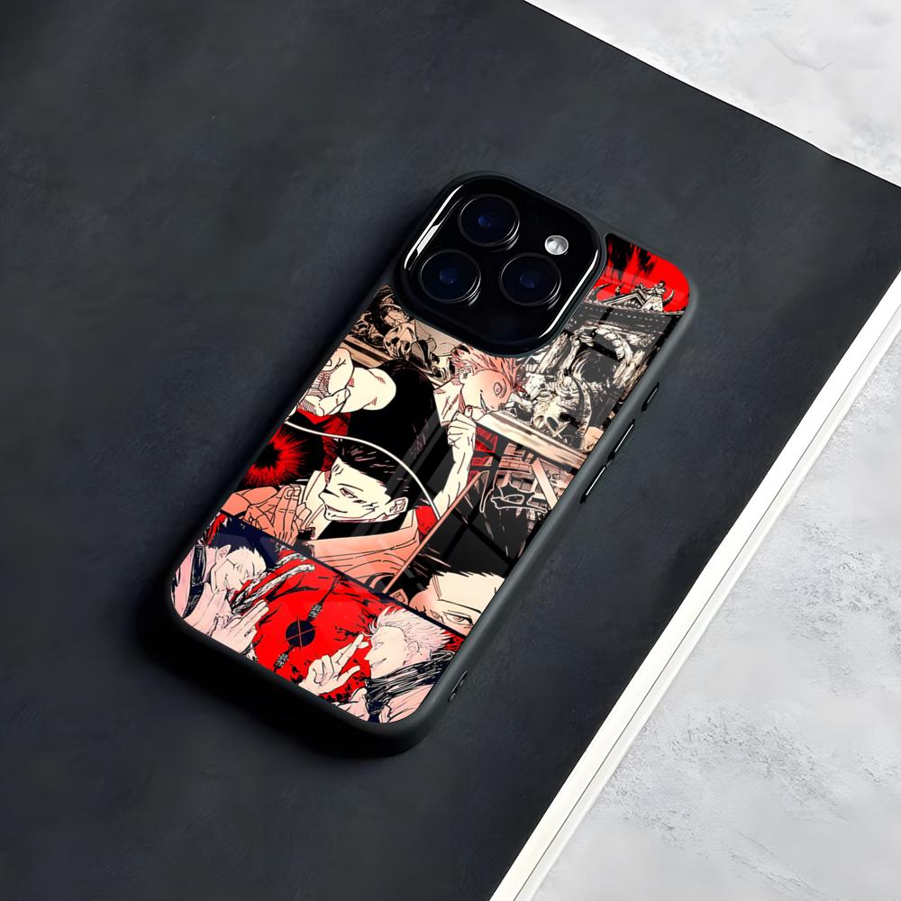 

Чехол для телефона из силикона Jujutsu Kaisen Сатору Сукуна Для IPhone 17 Pro Max 16 15 14 13 11 Pro Max Plus Стеклянный чехол для телефона iPhone 15 Plus