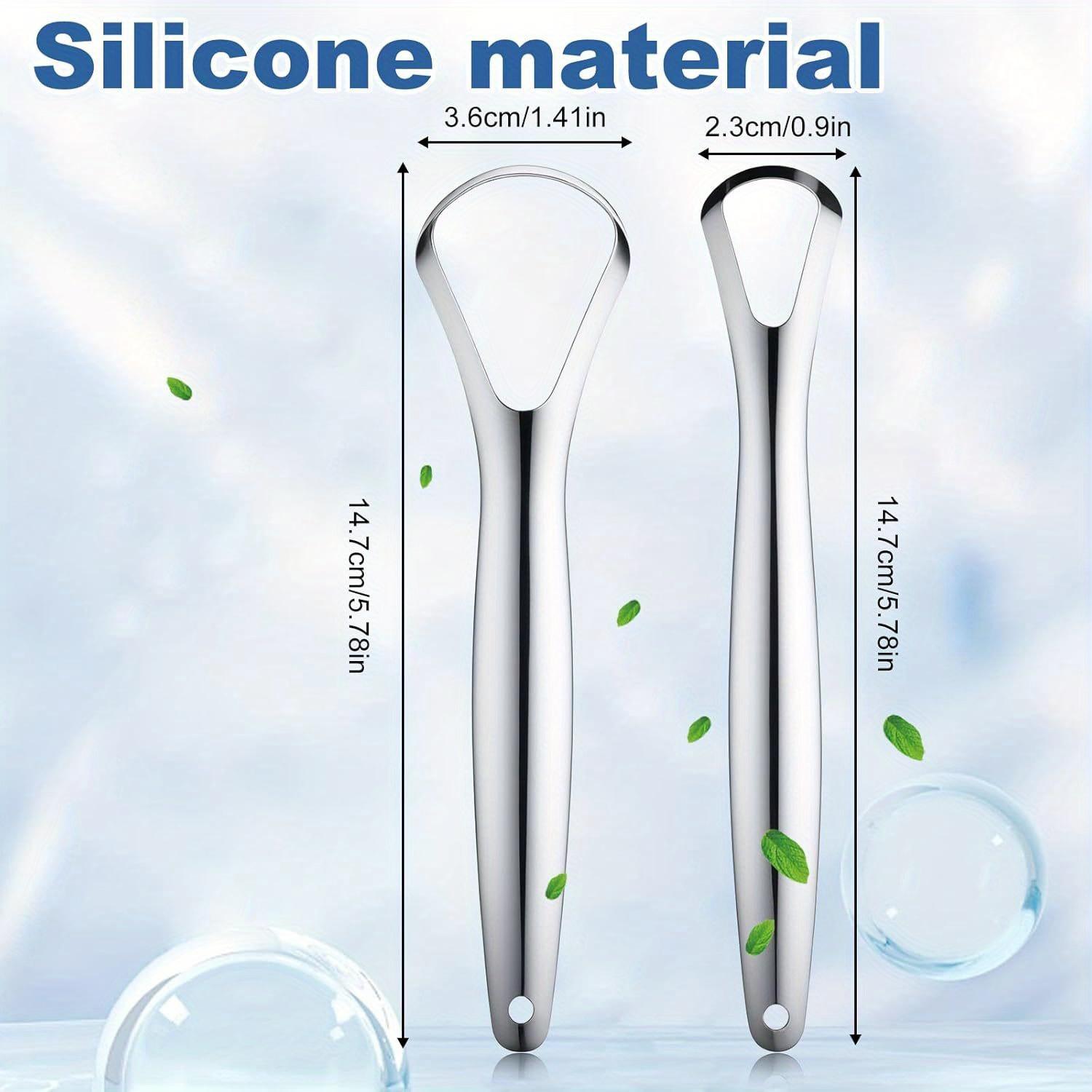 

2/4PCS Stainless Steel Tongue Scraper Set, Hygienic Tongue Cleaner for Adults, Metal Tongue Scrubber for Oral Care - Family Kit
