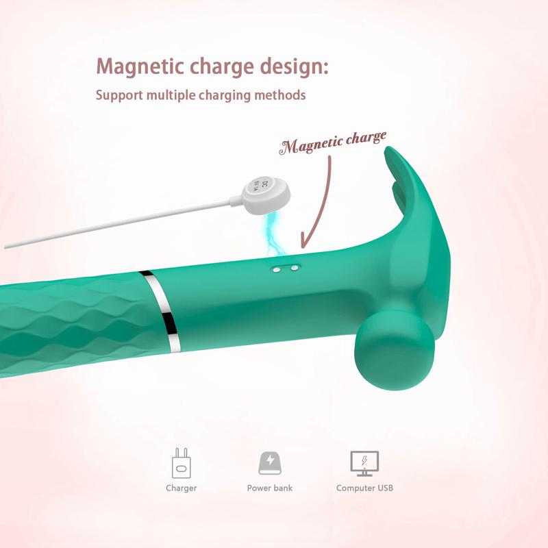 Novelty Double Ended Hammer Rechargeable Triple  Female Sex Toy G Spot S