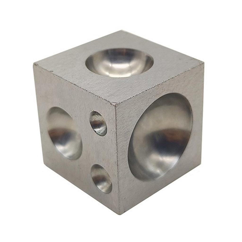 Polished Carbon Steel Dapping Block Square Jewelry Making Tool with Multiple Cavity Handcrafting Square Dapping Block