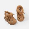 Infant Toddler Cotton Sports Shoes - Leopard Print, Velvet-Lined Casual Winter Footwear for Boys & Girls