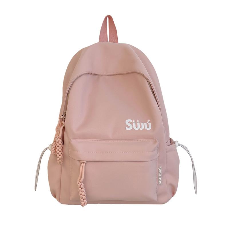 

Рюкзак большой емкости для женщин, дорожный рюкзак, однотонный школьный рюкзак для студентов розовый